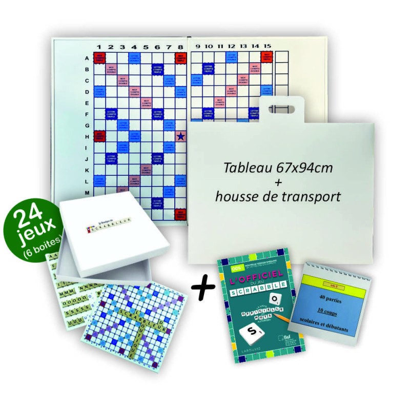 Pack 1 Classe – Matériel de Jeu de Scrabble pour 25 à 50 Élèves