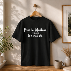Tee shirt "Pour le meilleur et pour le Scrabble" - Mixte