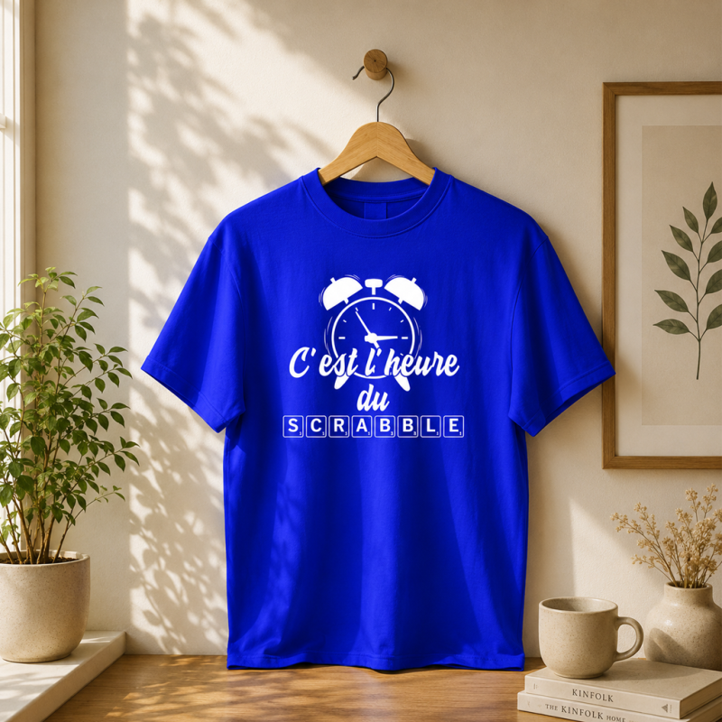 Tee shirt "C'est l'heure du scrabble" - Mixte