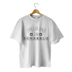 Tee shirt "J'peux pas j'ai Scrabble" - Mixte