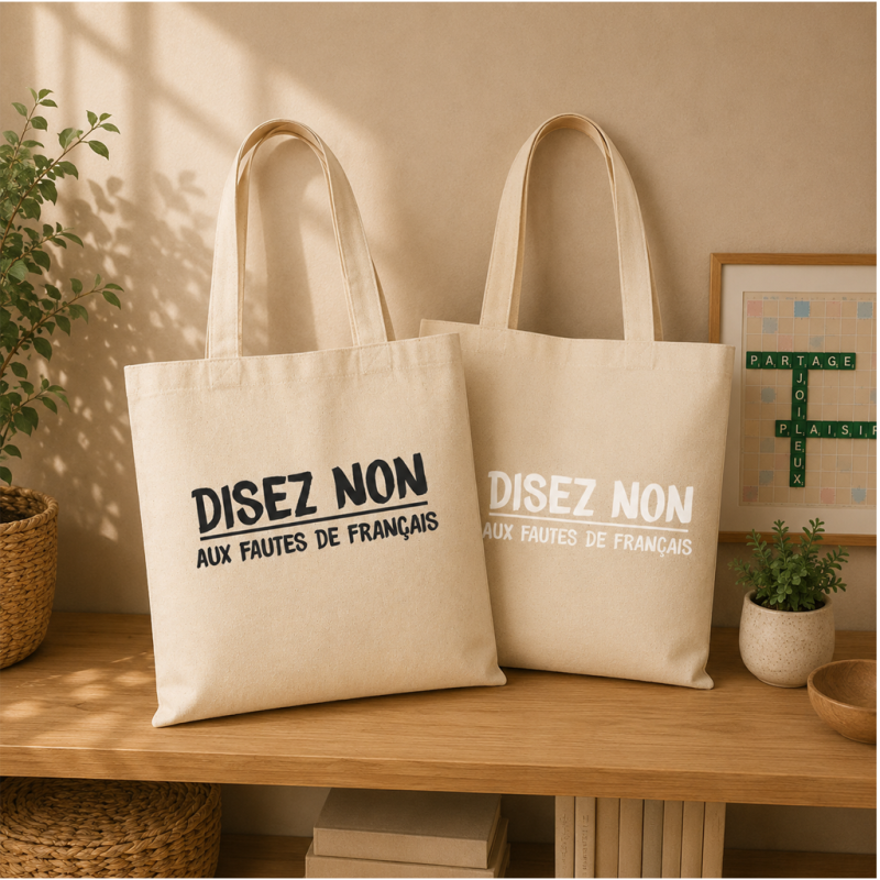 Sac shopping "Disez non aux fautes de français"