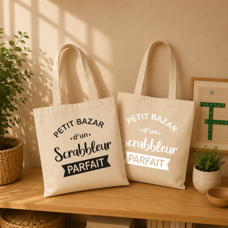 Sac shopping "Petit bazar d'un scrabbleur"