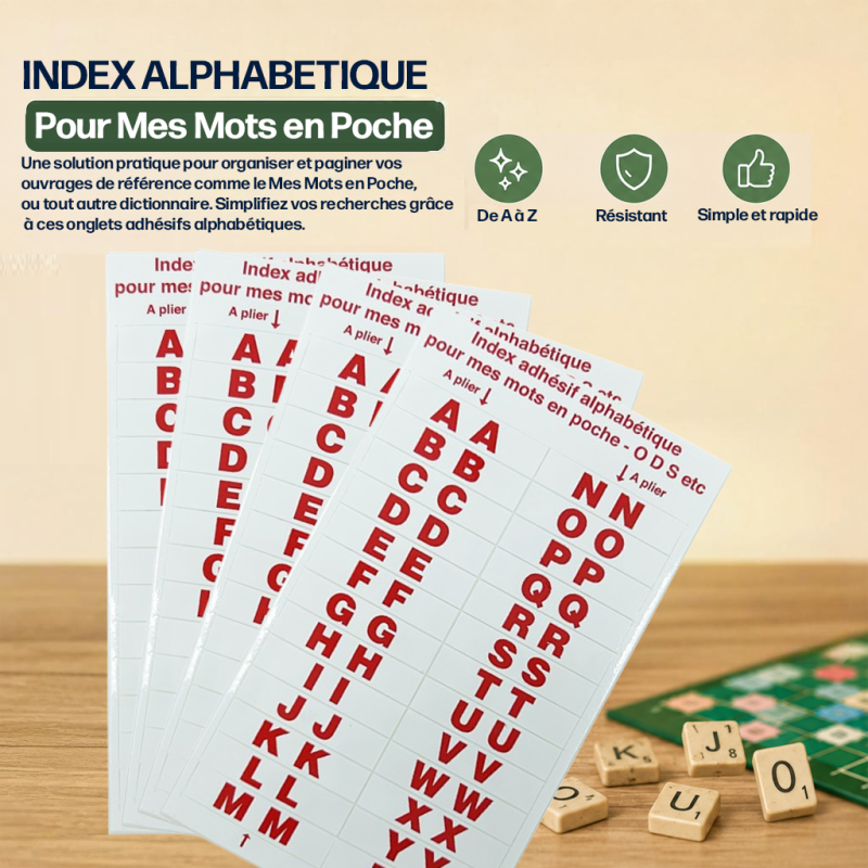 Index alphabétique adhésif