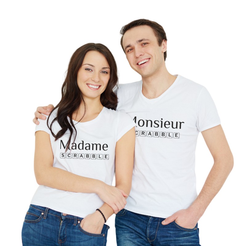 Tee shirt "Monsieur et Madame Scrabble"