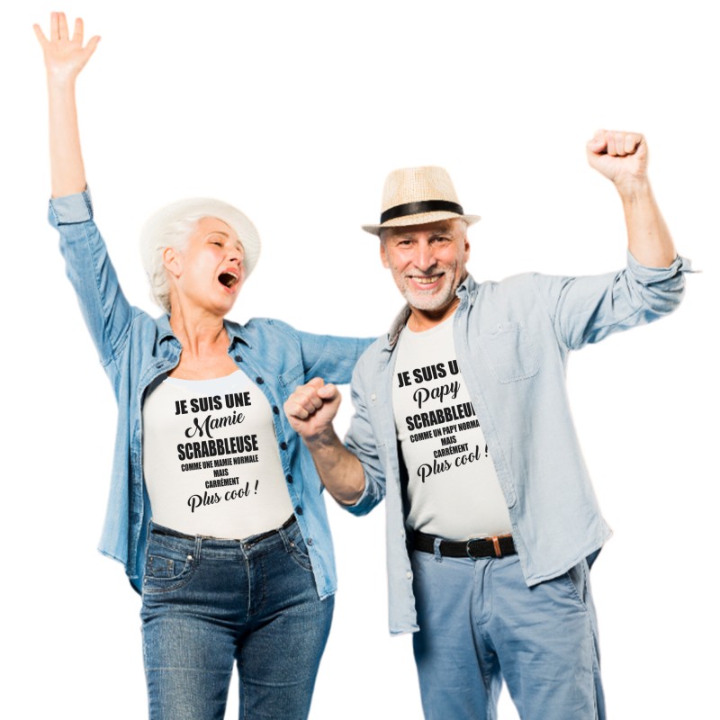 Tee shirt "Grands-parents Scrabbleurs mais carrément plus cool"