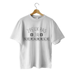 Tee shirt "J'peux pas j'ai Scrabble" - Mixte