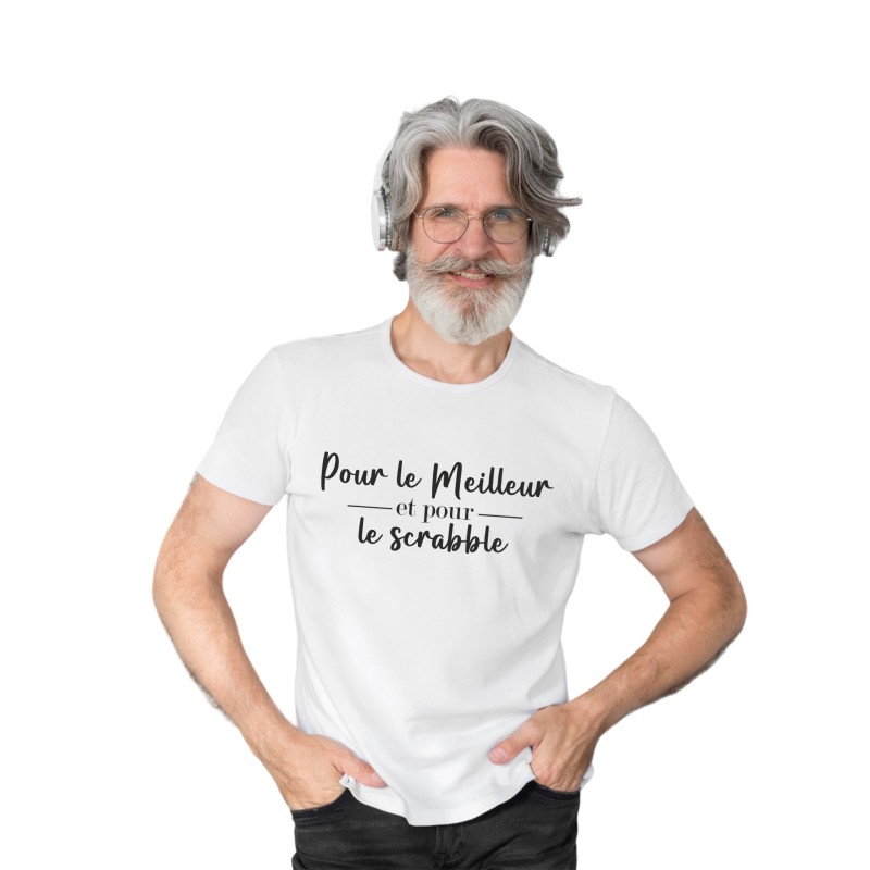 Tee shirt "Pour le meilleur et pour le Scrabble" - Mixte