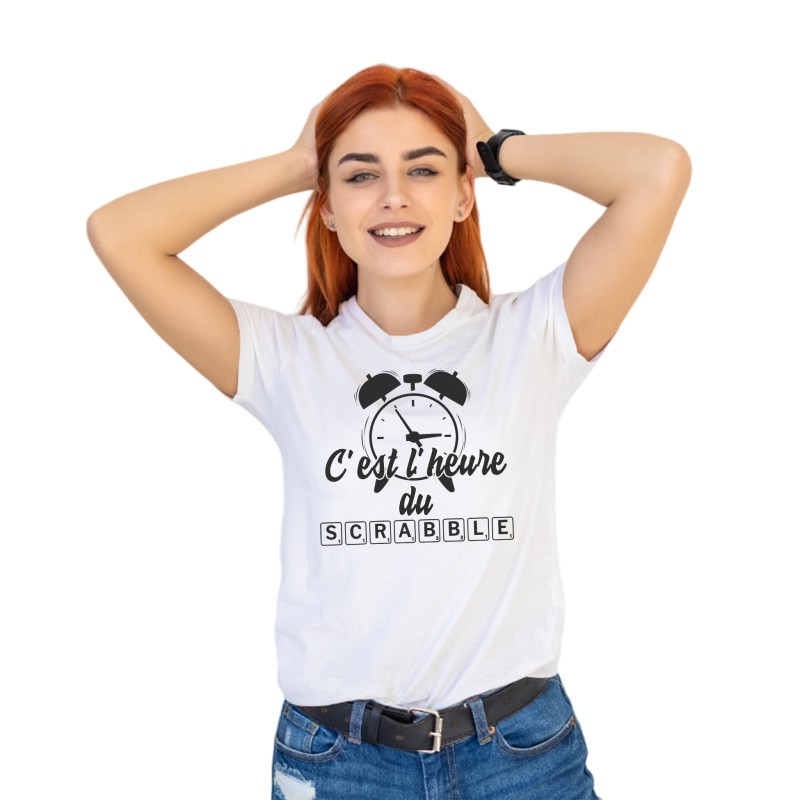 Tee shirt "C'est l'heure du scrabble" - Mixte