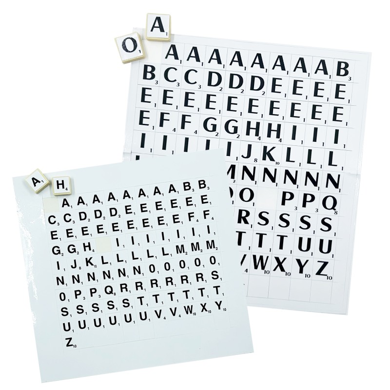 Kit de lettres de Scrabble avec points 52pcs