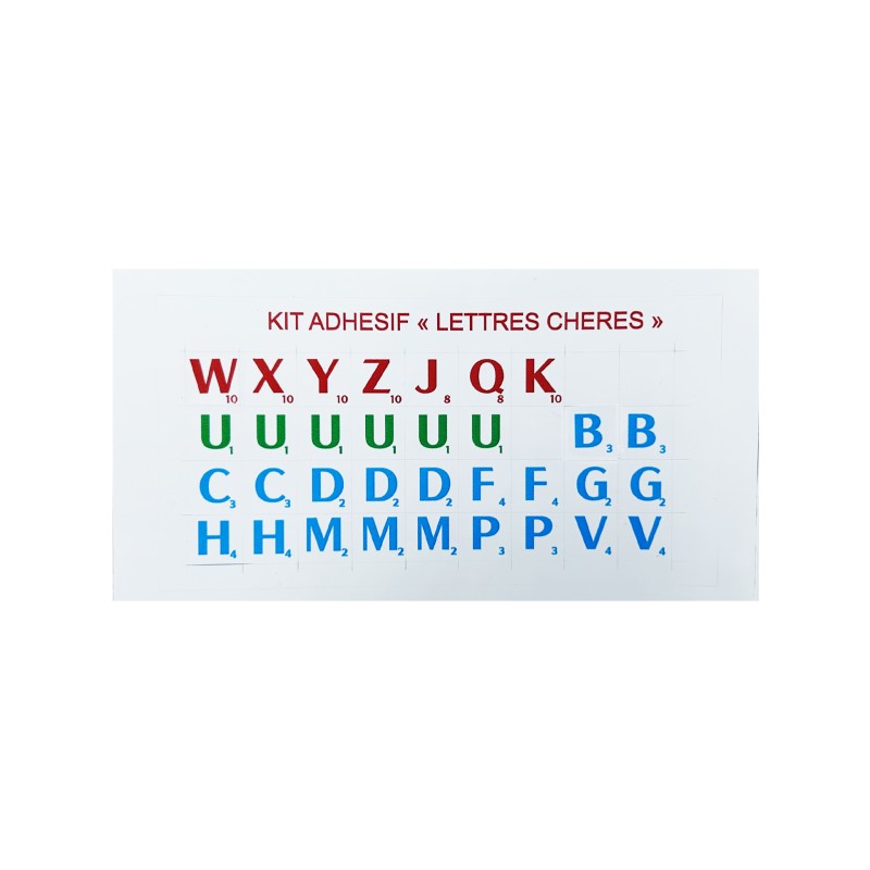 Kit adhesif - Lettres chères